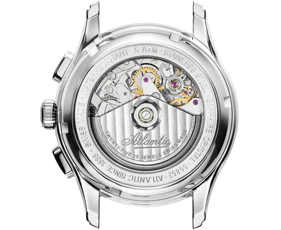 Мужские часы Atlantic Worldmaster Prestige Valjoux Chronograph 55853.41.95 + дорожный футляр, фото 2