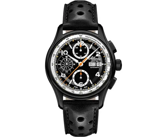 Мужские часы Atlantic Worldmaster Prestige Valjoux Chronograph 55853.46.65 + дорожный футляр, фото 
