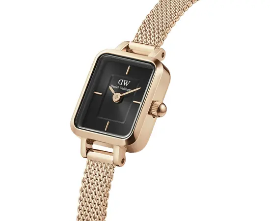 Жіночий годинник Daniel Wellington Quadro Mini Melrose Rose Gold Onyx DW00100647, зображення 2