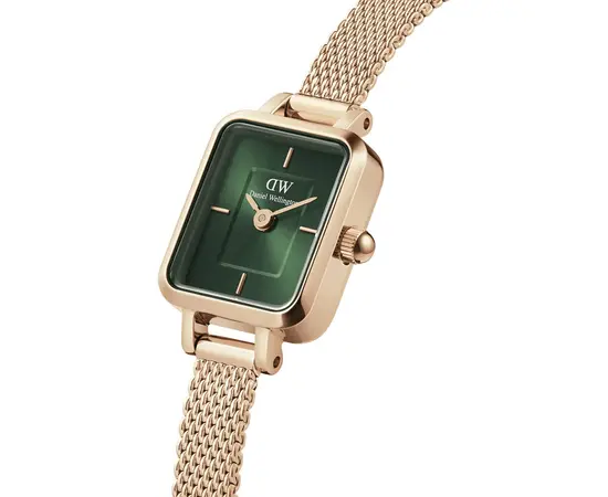 Женские часы Daniel Wellington Quadro Mini Melrose Rose Gold Emerald DW00100648, фото 2