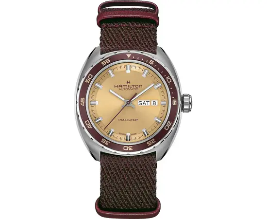 Мужские часы Hamilton American Classic Pan Europ Day Date Auto H35435820 + ремешок, фото 2