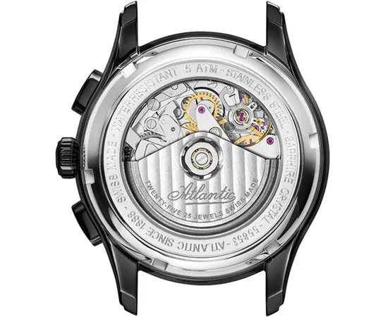 Мужские часы Atlantic Worldmaster Prestige Valjoux Chronograph 55853.46.65 + дорожный футляр, фото 3