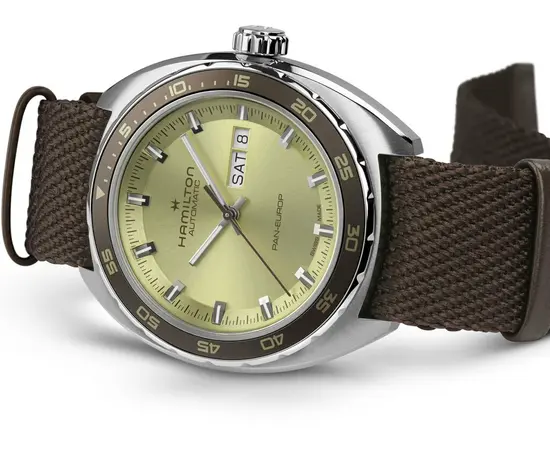 Мужские часы Hamilton American Classic Pan Europ Day Date Auto H35445860 + ремешок, фото 5