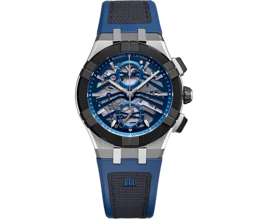 Чоловічий Годинник Maurice Lacroix AIKONIC Automatic Chronograph Skeleton AC8018-SSL20-030-2, зображення 7