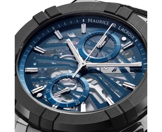 Чоловічий Годинник Maurice Lacroix AIKONIC Automatic Chronograph Skeleton AC8018-SSL20-030-4, зображення 2