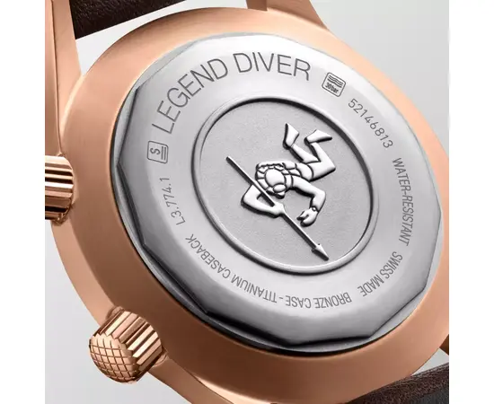 Чоловічий Годинник The Longines Legend Diver Watch L3.774.1.50.2 + ремешок, зображення 3