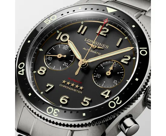Чоловічий Годинник Longines Spirit Flyback Titanium L3.821.1.53.6, зображення 4