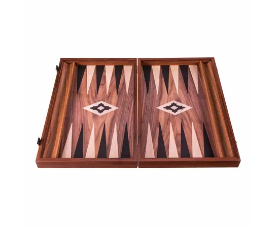 BXL1KK Manopoulos Handmade wooden Backgammon-Wenge with side racks - Large, зображення 3