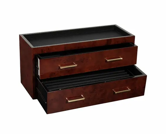 460310 Meridian 2 Drawer Valet Burl WOLF, зображення 3