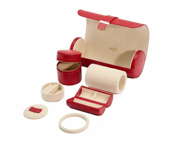 213972 Palermo Double Watch Roll With Jewelry Pouch - Red WOLF, зображення 4