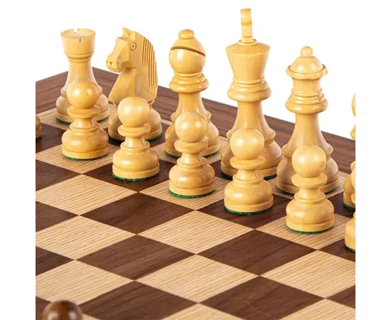 SW42B40K Manopoulos Wooden Chess set Walnut Chessboard 40cm with Staunton Chessmen, зображення 5