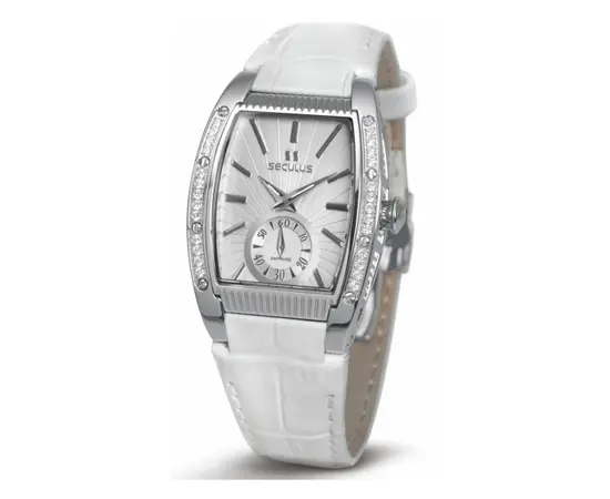 Жіночий годинник Seculus 1667.2.1069-white,-ss-cz-stones,-white-leather, зображення 