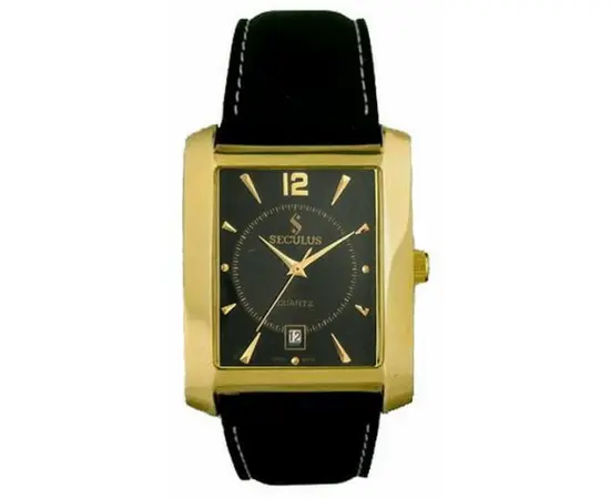 Мужские часы Seculus 4419.1.505 black ap-g, pvd, black leather, фото 