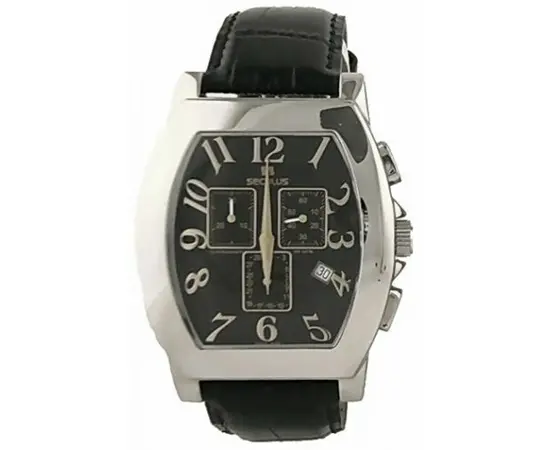Мужские часы Seculus 4469.1.816 ss case, black dial, black leather, фото 