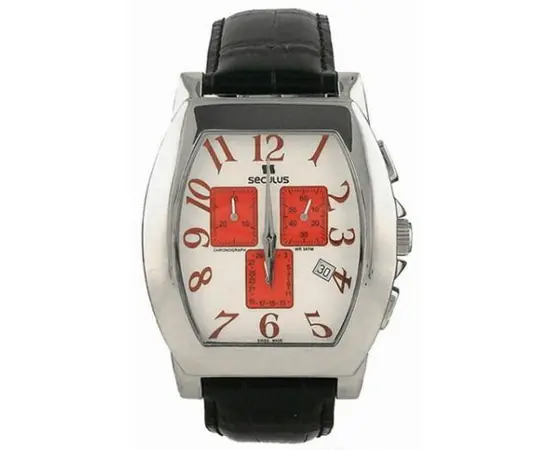 Чоловічий годинник Seculus 4469.1.816-ss-case,-wht-w-red-eyes-dial,-blk-strap, зображення 