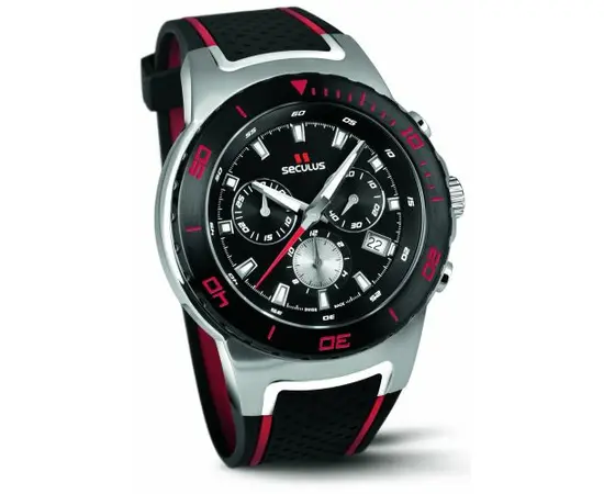 Чоловічий годинник Seculus 4488.2.503-black,-ss-tr-ipb-red,-silicon-black-red, зображення 