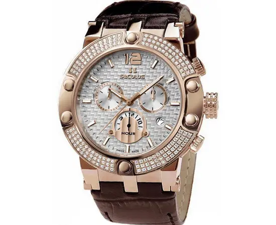 Чоловічий годинник Seculus 4490.2.503-white,-pvd-r-stones,-brown-leather, зображення 