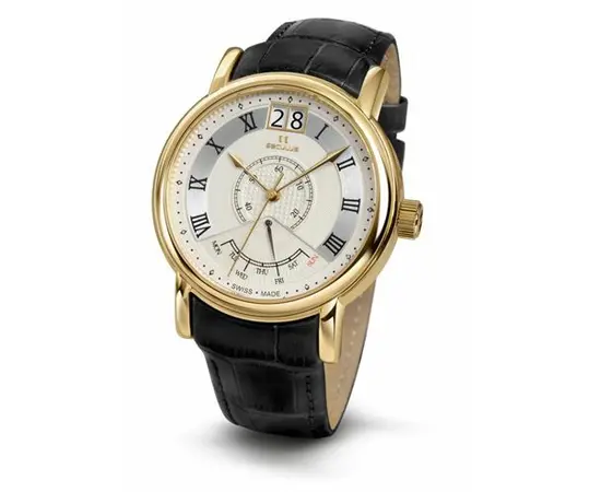 Мужские часы Seculus 4506.3.7003 white, pvd-y, black leather, фото 