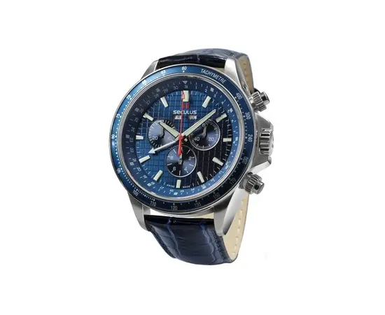 Мужские часы Seculus 9531.2.504 blue, ss, blue leather, фото 