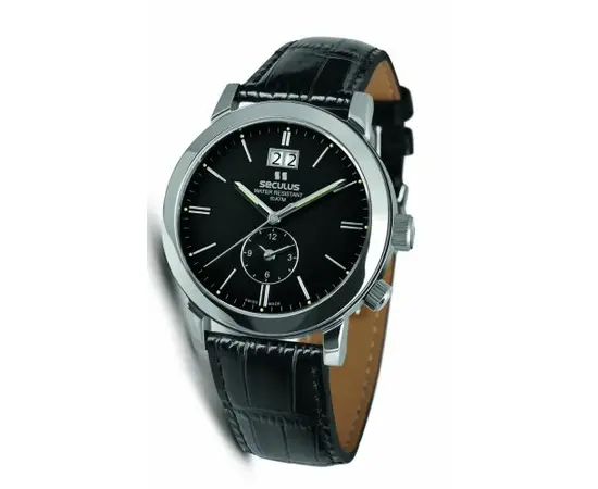 Мужские часы Seculus 9537.1.620 black, ss, black leather, фото 