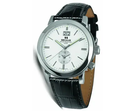 Чоловічий годинник Seculus 9537.1.620-white,-ss,-black-leather, зображення 