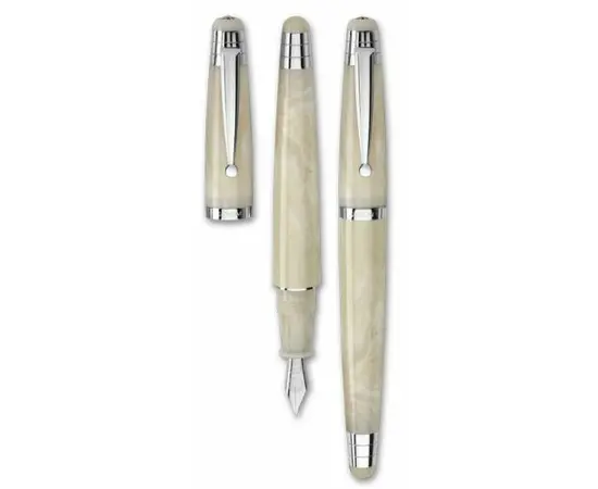N.NO 01 F FP ivory resin rhodinated details Пір'яна ручка Signum, зображення 