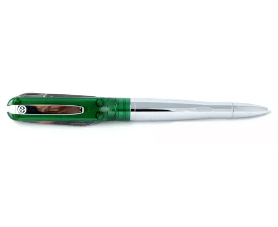 SP104 Ручка - нож с фонариком, стальная с зеленым Wagner of Switzerland, фото 
