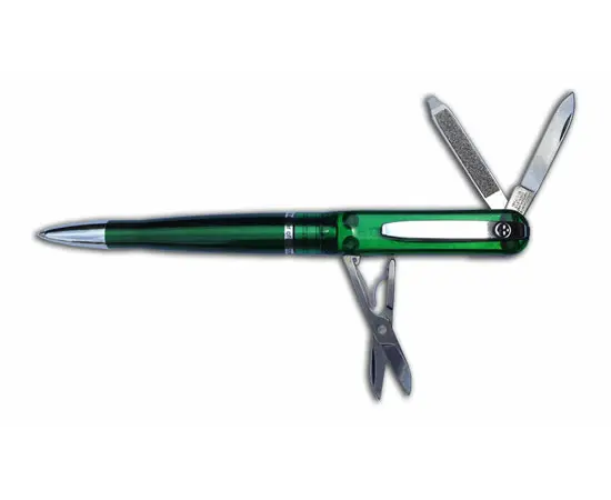 SP142 Ручка - нож с фонариком, зеленая Wagner of Switzerland, фото 