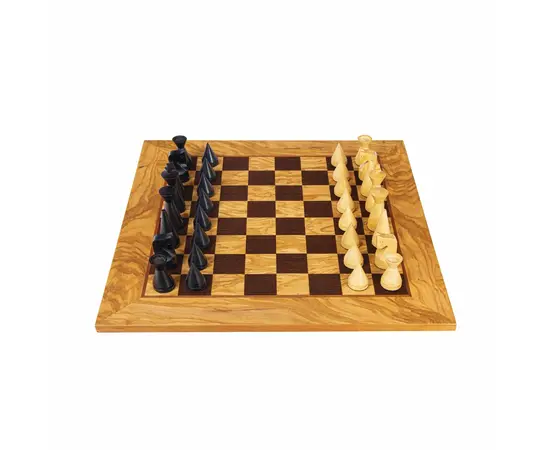 SW4040H Manopoulos Olive Burl chessboard 40cm with modern style chessmen 7.6cm in luxury wooden gift box, зображення 8