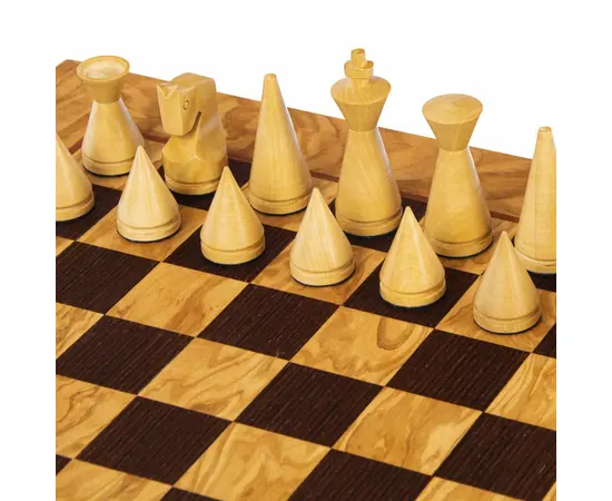 SW4040H Manopoulos Olive Burl chessboard 40cm with modern style chessmen 7.6cm  in luxury wooden gift box, фото 7
