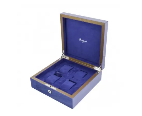 Шкатулка Rapport L400 Wooden watch collectors box 4 Blue, зображення 