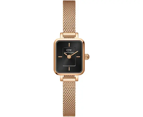Женские часы Daniel Wellington Quadro Mini Melrose Rose Gold Onyx DW00100647, фото 