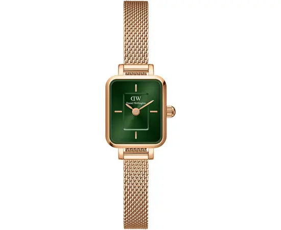 Женские часы Daniel Wellington Quadro Mini Melrose Rose Gold Emerald DW00100648, фото 