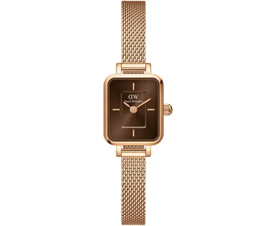 Женские часы Daniel Wellington Quadro Mini Melrose Rose Gold Amber DW00100649, фото 
