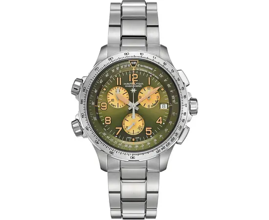 Мужские часы Hamilton Khaki Aviation X-Wind GMT Chrono Quartz H77932160, фото 