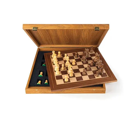 SW42B40K Manopoulos Wooden Chess set Walnut Chessboard 40cm with Staunton Chessmen, зображення 
