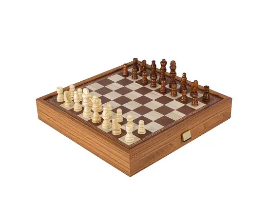 CBLS34E Manopoulos Chess/Backgammon/Ludo/Snakes - Classic Style design in Walnut replica wooden case, зображення 5