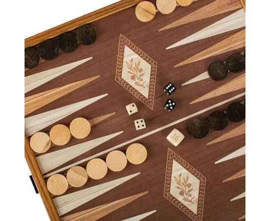 CBLS34E Manopoulos Chess/Backgammon/Ludo/Snakes - Classic Style design in Walnut replica wooden case, зображення 9