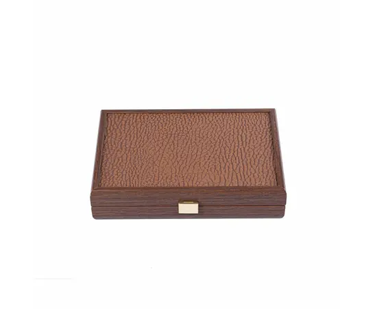 CDE20 Manopoulos Plastic coated playing cards in Caramel colour Leatherette wooden case, зображення 2