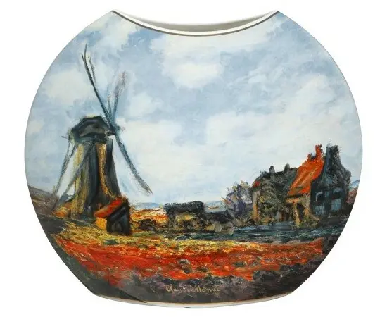 GOE-66539551 Artis Orbis - Claude Monet Tulip and Poppy Field Vase Porcelain 30cm, зображення 2